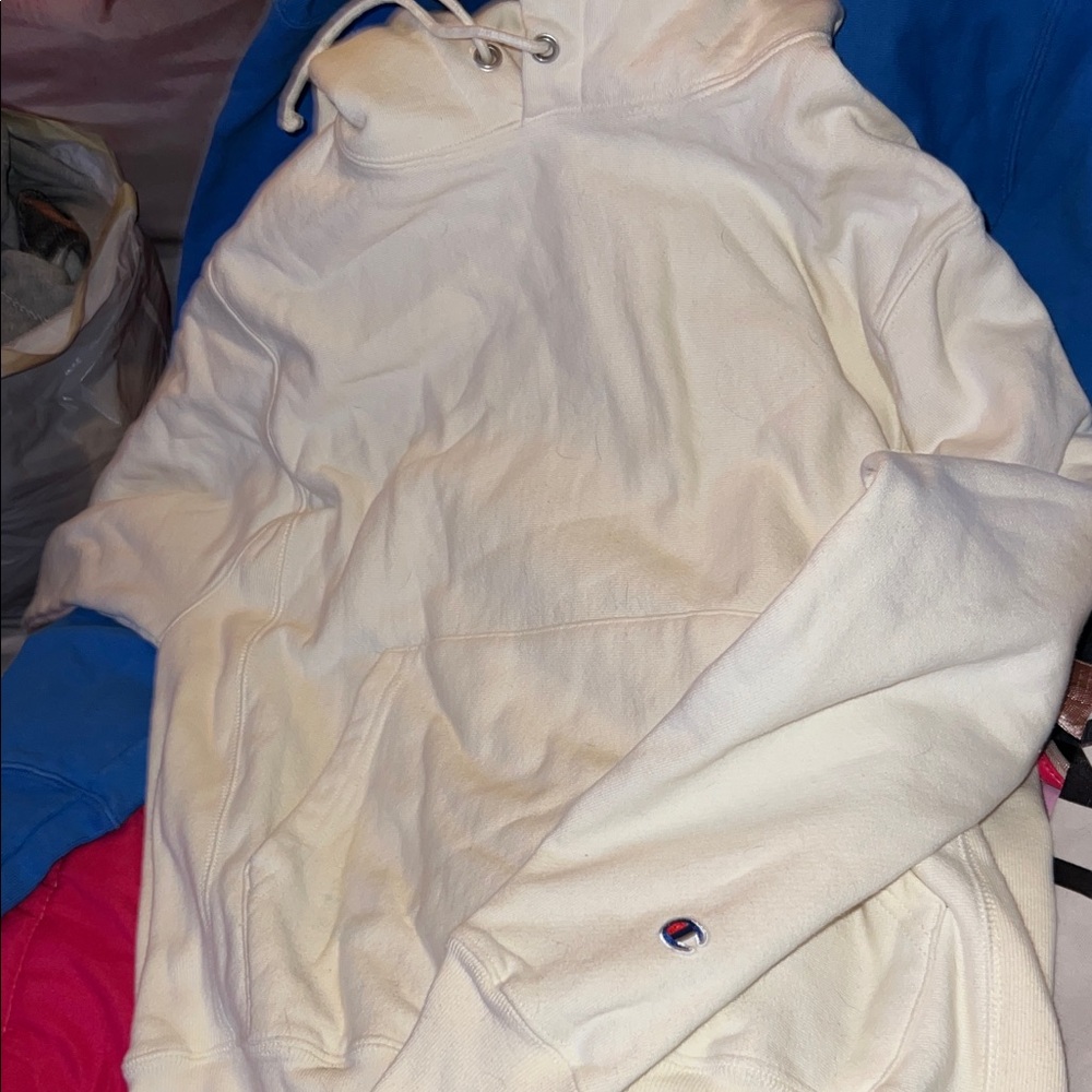 Champion Men's Off-White Hoodie 2 one white and the other blue heavy ones